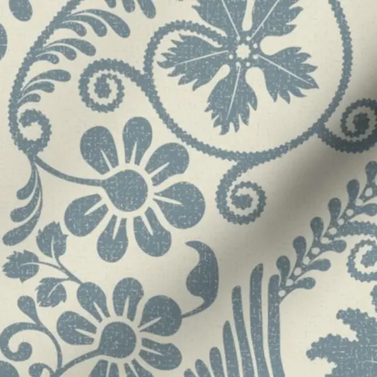 Various Fabrics by the Yard or Fat Quarter Bird Blue Flowers Botanical Floral Damask Italian Villa Large Scale Custom Printed Fabric by Spoonflower {7}