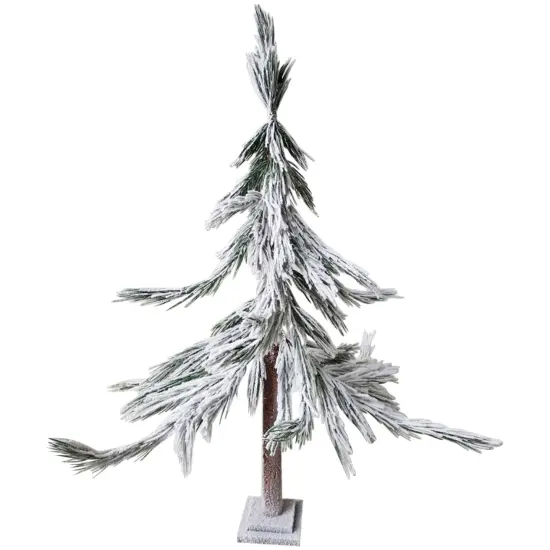 Northlight Heavily Flocked Pine Sprig Artificial Christmas Tree - 47" Green {1}