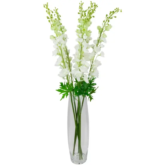 Northlight Real Touch&trade; White Delphinium Artificial Floral Stems, Set of 6 - 40" {6}
