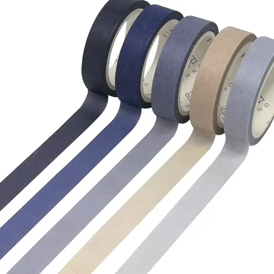 Wrapables Solid Color Washi Tape (Set of 5) Blue {4}