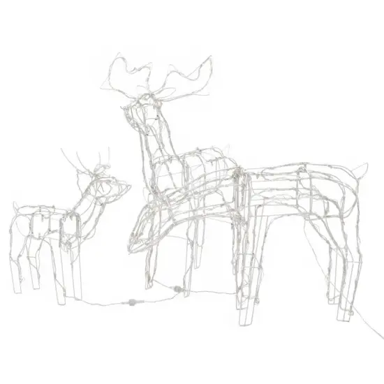 3 Piece Christmas Light Display Reindeers with 229 LEDs Cold white {2}