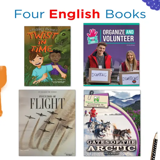 Summer Bridge Activities 4-5 Bundle, Ages 9-10, Math, Language Arts, and Science Summer Learning 5th Grade Workbooks All Subjects, Fractions Math Flash Cards, Children's Books, and Drawstring Bag {4}