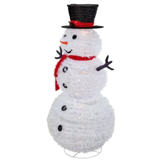 Northlight 4' Lighted Pop-Up Snowman Outdoor Christmas Decoration White {4}