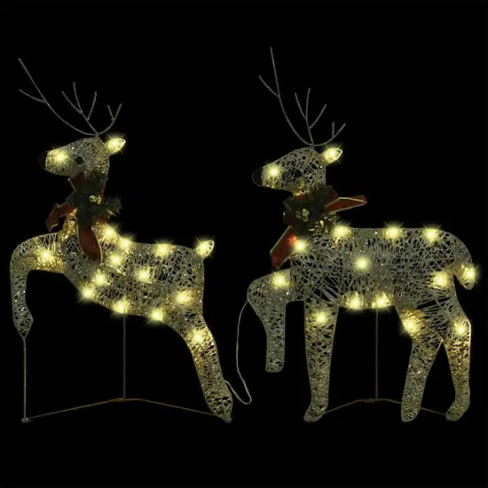 2 pcs Christmas Reindeers with 40 LEDs Gold {3}