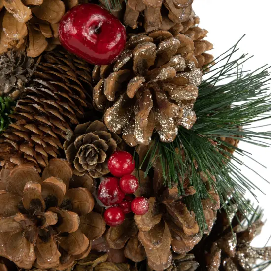 Northlight Pine Cone, Pine Needle and Berries Christmas Tree Decoration - 19" Red {3}