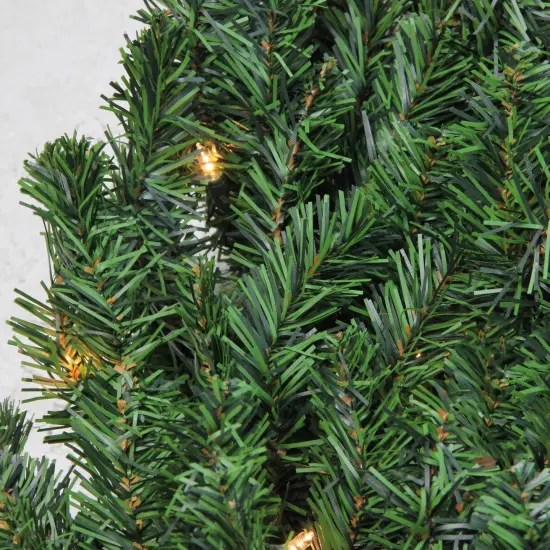 Northlight Pre-Lit Canadian Pine Commercial Size Christmas Wreath - 12' - Clear Lights Green {3}