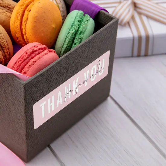 Wrapables 3" x 1" Small Business Thank You Stickers Roll, Sealing Stickers and Labels for Boxes, Envelopes, Bags, Packages Blush (120 stickers) {5}