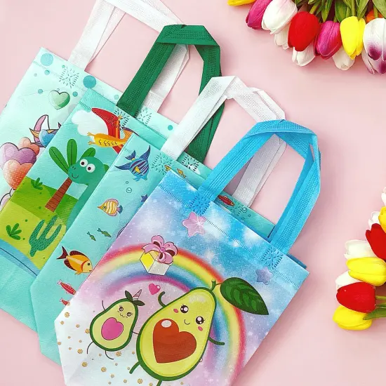 Wrapables Non-Woven Reusable Gift Bags with Handles for Parties, Birthdays, Favors and Treats (Set of 8) Assorted {5}