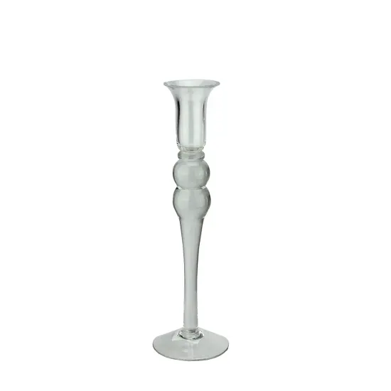 Northlight 12" Clear Transparent Glass Taper Candle Holder {1}
