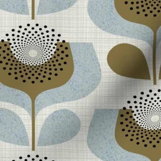 Various Fabrics by the Yard or Fat Quarter Neutral Botanical Geometric Flowers 70S Inspired Shapes Custom Printed Fabric by Spoonflower {7}