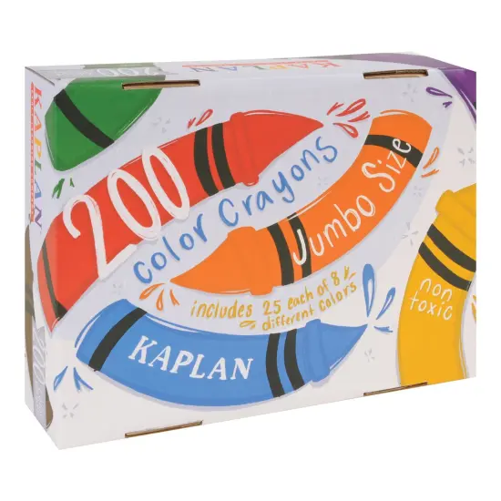 Kaplan Early Learning Company Jumbo Size Crayons Class Pack - 200 Total, 8 Colors {1}