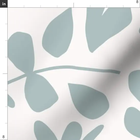 Various Fabrics by the Yard or Fat Quarter Duck Egg Blue Modern Floral Silhouette Pressed Flowers Botanical Boho Chic Large Scale Custom Printed Fabric by Spoonflower {4}