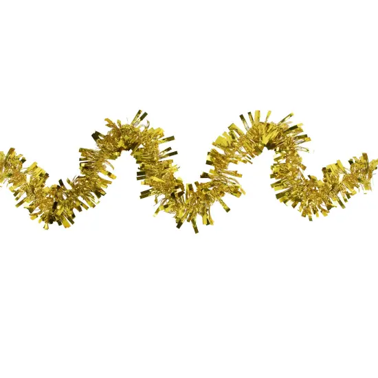 Northlight Boa Wide Cut Tinsel Commercial Christmas Garland - 50' x 3" - Gold - Unlit {1}