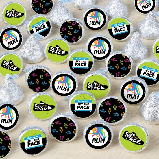 Big Dot of Happiness Set the Pace - Running - Track, Cross Country or Marathon Party Small Round Candy Stickers - Party Favor Labels - 324 Count {1}