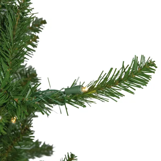 Northlight 7.5' Pre-Lit Rockwood Pine Artificial Christmas Tree, Clear LED Lights Green {6}