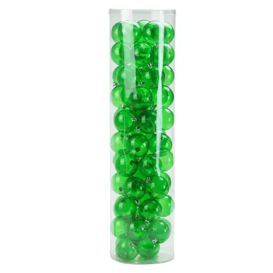 Northlight Shatterproof Transparent Christmas Ball Ornaments 2.5" (60mm) - Green - 60ct {3}
