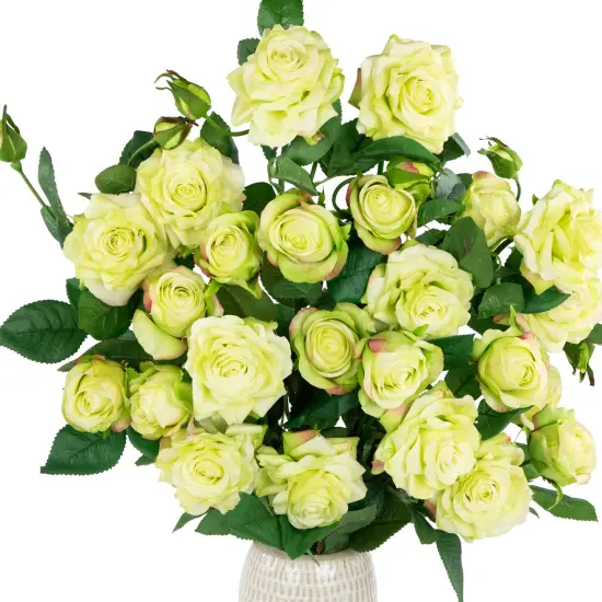 Northlight Real Touch&trade; Yellow and Green Artificial Rose Floral Sprays, Set of 6 - 35" {7}