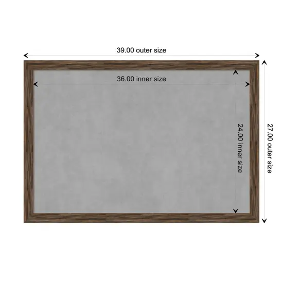 Regis Barnwood Narrow Wood Framed Magnetic Board Regis Barnwood Mocha {1}