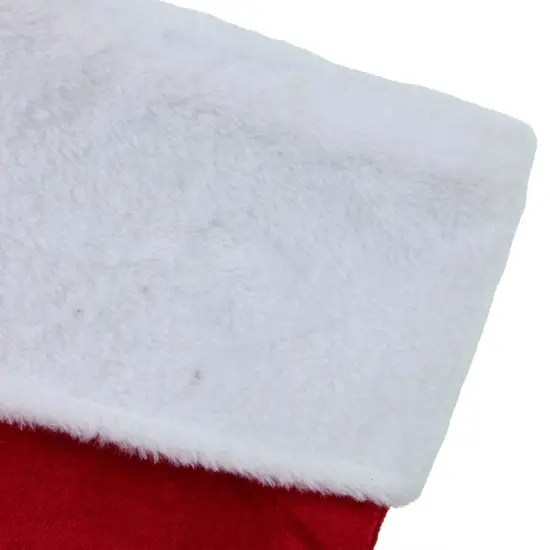 Northlight 20" Red and White "Merry Christmas" Velour Stocking {5}