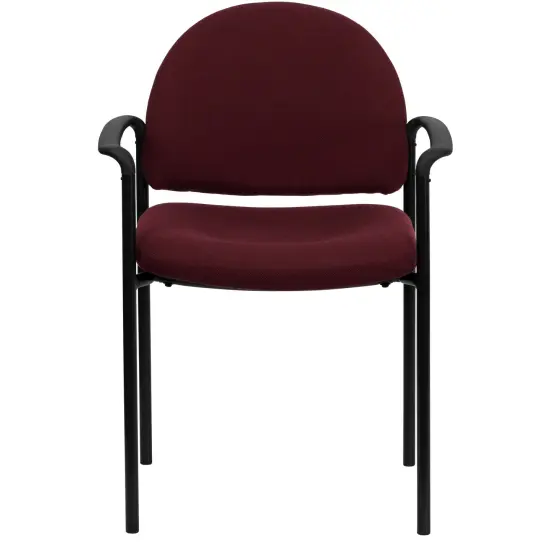 Emma and Oliver Comfort Stackable Steel Side Reception Chair with Arms Black Fabric {8}
