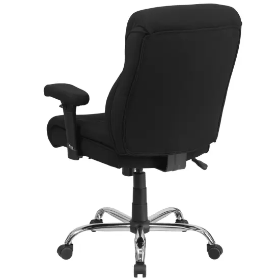 Emma and Oliver 400 lb. Big & Tall Mid-Back Swivel Clean Line Stitch Ergonomic Task Office Chair Black Fabric {4}