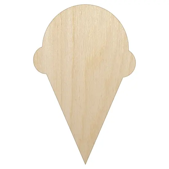 Ice Cream Cone Solid Unfinished Wood Shape Piece Cutout for DIY Craft Projects {7}