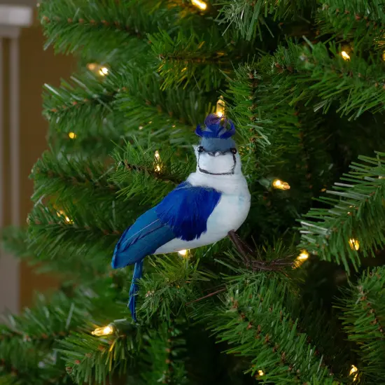 Northlight Blue Jay Clip-On Christmas Ornament - 4.5" - Blue and White {5}