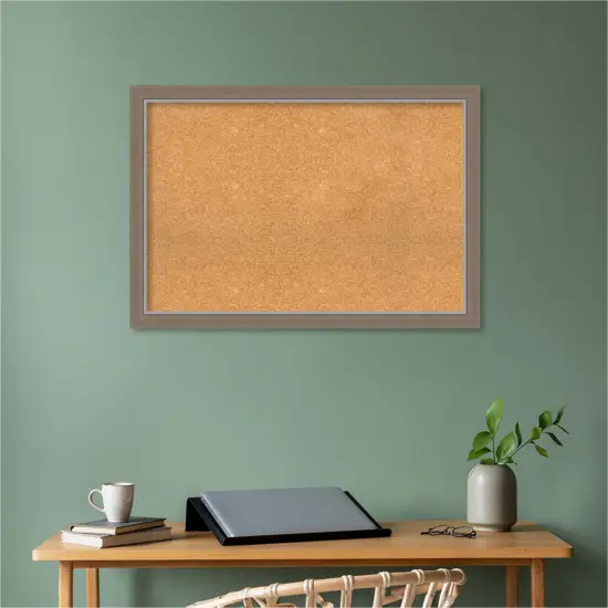 Eva Narrow Framed Corkboard, Natural Cork Eva Brown {5}