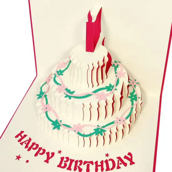 Wrapables (Set of 4) 3D Pop-Up Greeting Cards for Birthday, Thank you, Anniversary, Wedding, Holidays {5}