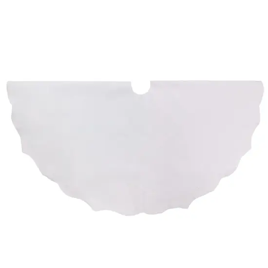 Northlight Scalloped Edge Christmas Tree Skirt - 38" - White {4}