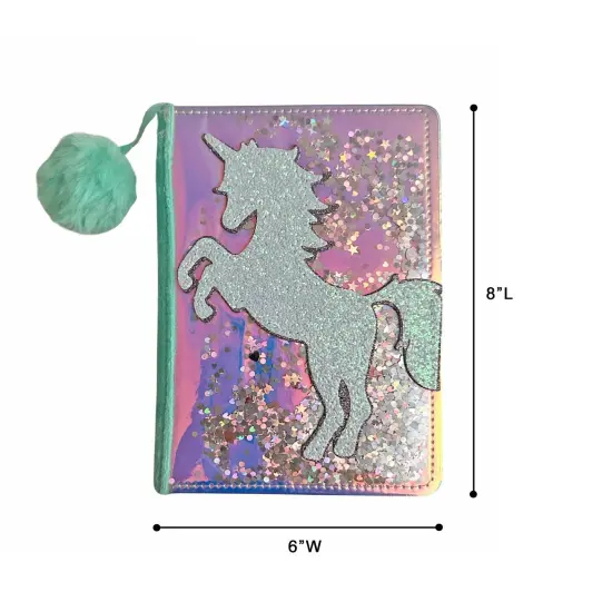 Wrapables Plush Journal, A5 Lined Notebook Diary for Writing and Drawing Sparkling Unicorn {2}