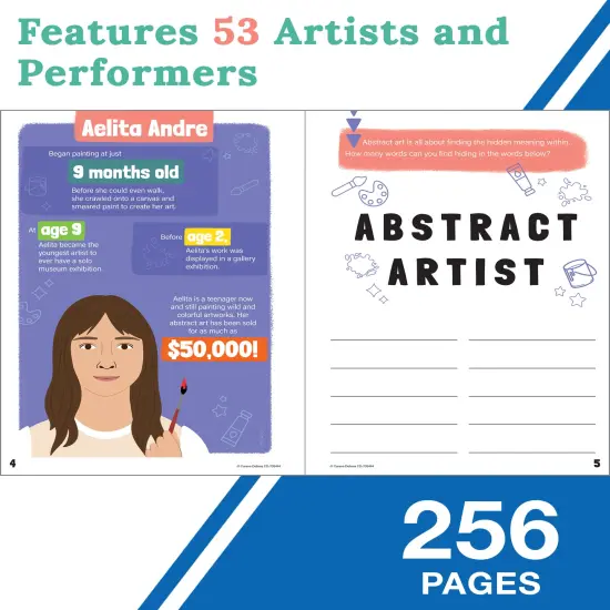 Amazing People: Artists and Performers Activity Book, 2nd Grade Workbook With Biographies, Learning Activities, Stickers, Flash Cards, Poster, and More for Kids Ages 7 and Up {4}