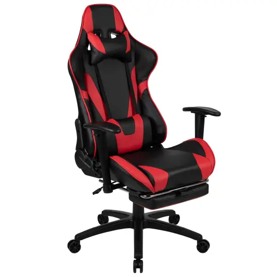 Emma and Oliver Z300 Gaming Racing Office Ergonomic PC Chair with Reclining Back and Footrest Red {1}