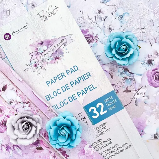 Prima Marketing Double-Sided Paper Pad 12"X12" 32/Pkg-Aquarelle Dreams {2}