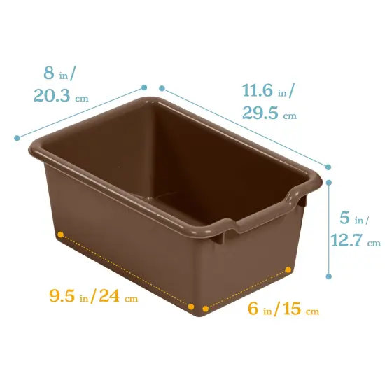 Scoop Front Storage Bins, Multipurpose Organization, 10-Pack Chocolate {2}