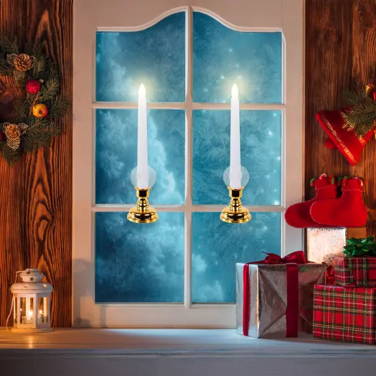 Northlight Single Light Window Candles with Remote and Timer - 10" - White - Set of 6 {1}