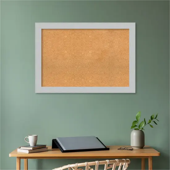 Shiplap Wood Framed Corkboard, Natural Cork Shiplap White {5}