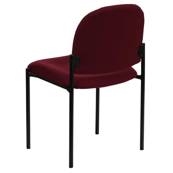 Emma and Oliver Comfort Stackable Steel Side Reception Chair Burgundy Fabric {4}