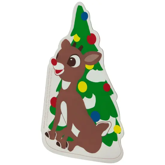 Northlight 8" Rudolph and Christmas Tree Double Sided Gel Window Cling Decoration Brown {7}