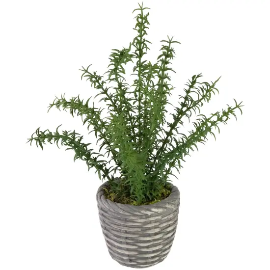 Northlight Real Touch™ Artificial Thyme Plant in Gray Ceramic Pot - 15" Green {4}