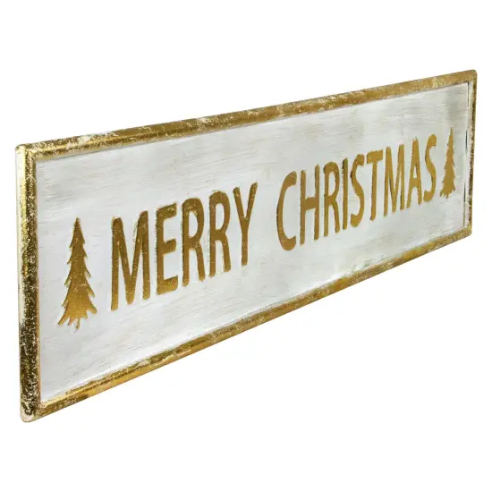 Northlight 48" Metallic Gold Merry Christmas Metal Wall Sign {4}