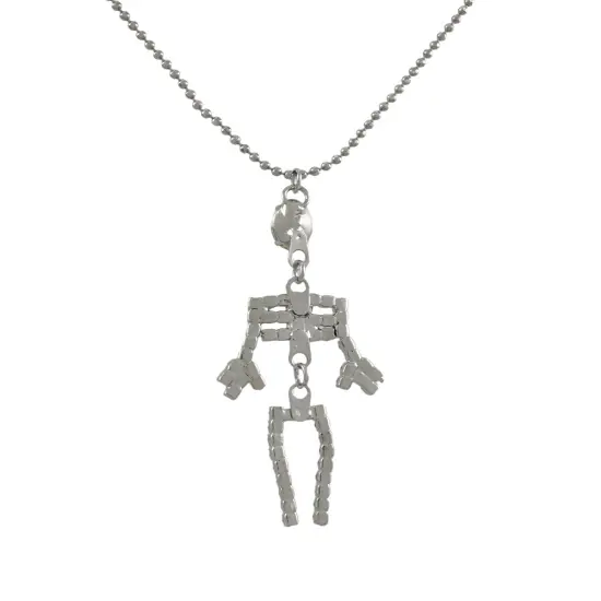 Rhinestone Dangling Skeleton Necklace {4}