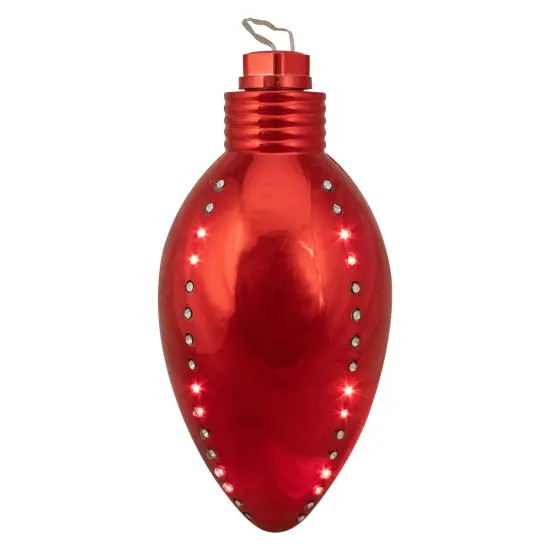 Hofert Commercial LED Lighted Multi-Function Christmas Ornament - Red - 10" - Clear Lights {1}