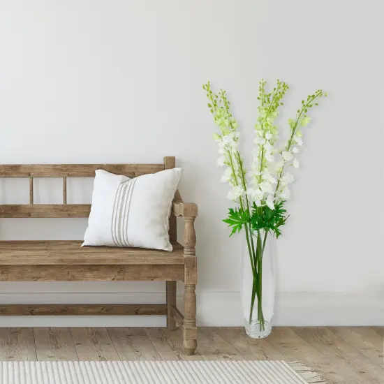 Northlight Real Touch&trade; White Delphinium Artificial Floral Stems, Set of 6 - 40" {3}