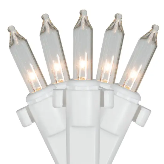 Northlight Mini Net Style Column Wrap Christmas Lights - 2' x 8' - Clear - White Wire {5}