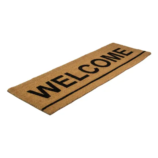 Northlight Natural Coir Outdoor Rectangular "Welcome" Doormat 16" x 48" Brown {5}