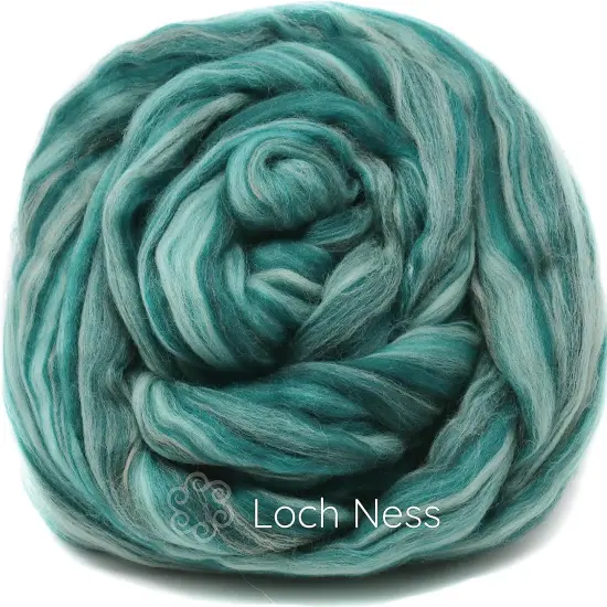 100% Superfine Merino Fiber: Winner's Circle. Soft Combed Top Roving Color Blend for Spinning, Felting, Weaving Loch Ness {2}