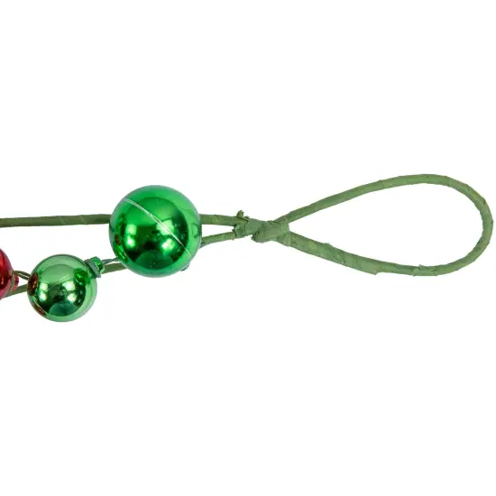 Northlight 4' x 6" Green and Red Ball Ornament Christmas Garland, Unlit {4}