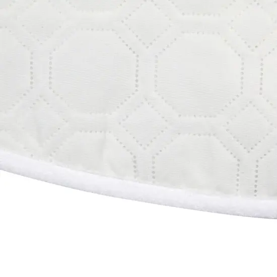 Northlight 48" Cream Quilted Christmas Hexagon Tree Skirt with Velvety Trim Ivory {4}
