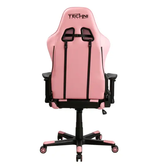 Techni Office Solutions 51.5" Vibrant Black and Pink Unique Techni Sports TS-4300 Comfortable Gaming Chair {5}